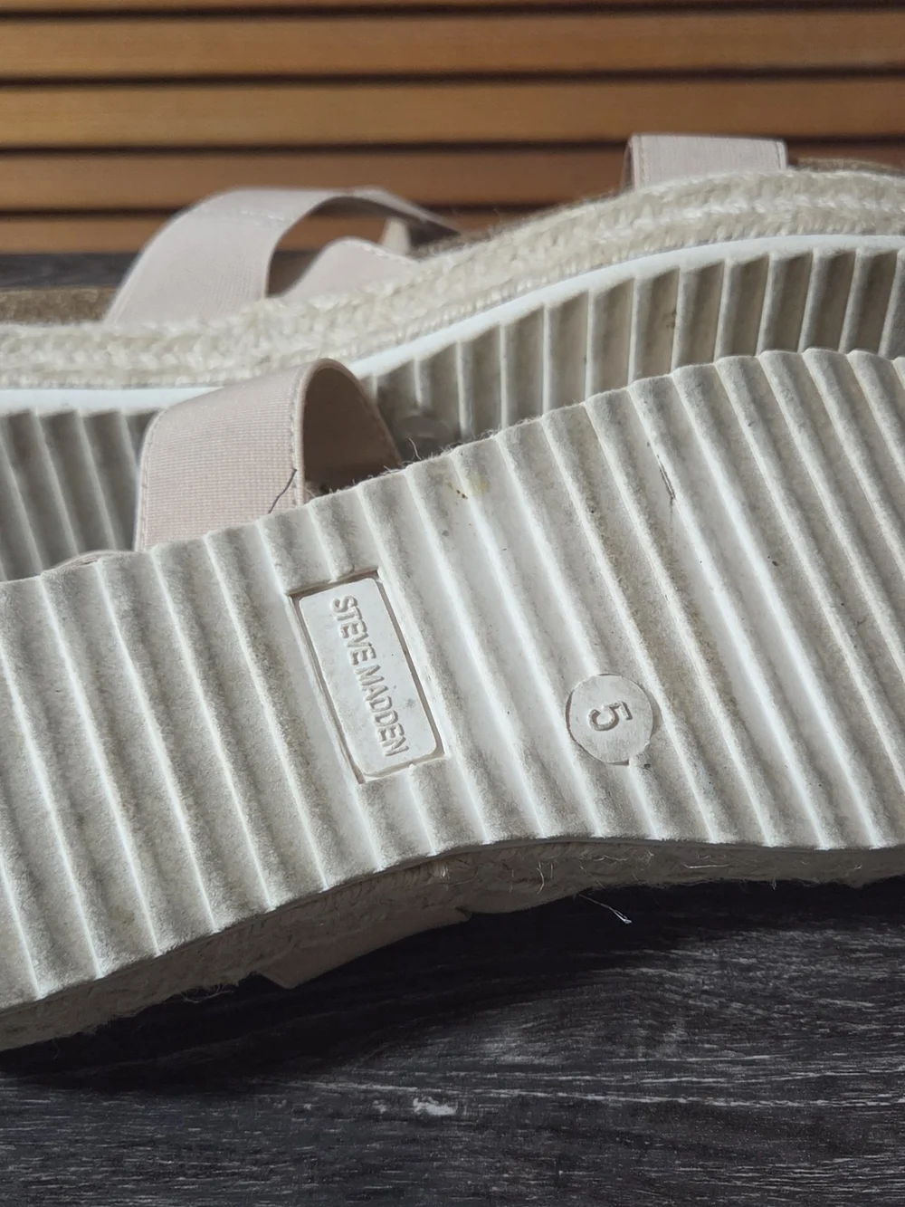 Steve Madden Beige Elastic Strap Espadrille Sandals